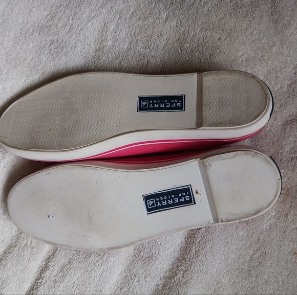 Sperry top sider Flats 7 pink heart nautical print - Picture 6 of 12
